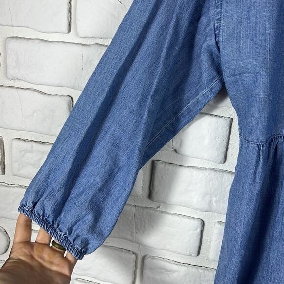 Joie lace up chambray top size small - Picture 5 of 11